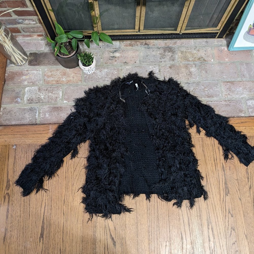 Select Black Furry Cardigan
